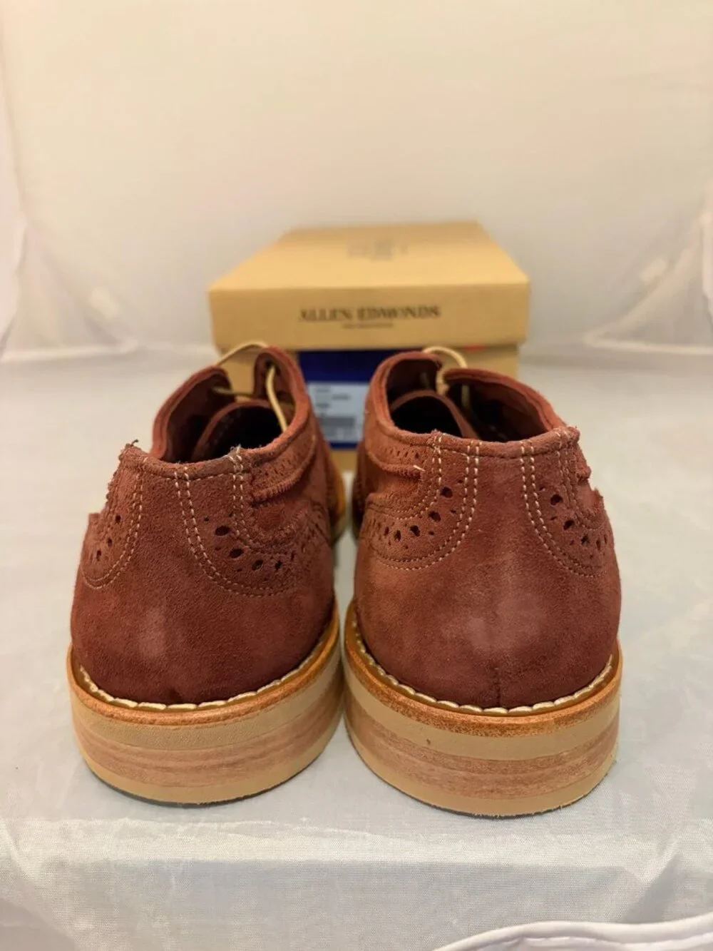 Allen Edmonds Neumok Suede Wingtip Cherry red men’s dress shoes size 10 3346 new